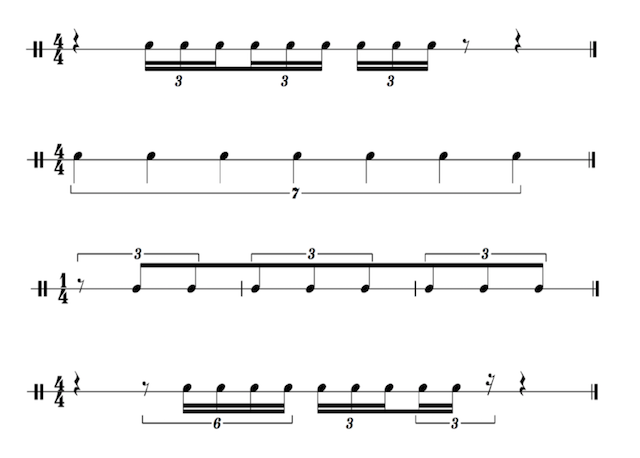 Die Abbildung zeigt Beispiele zur Darstellung von N-tolen.